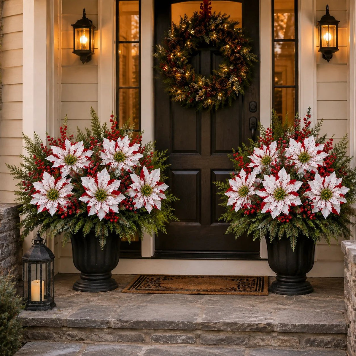 🎉❀SAVE 39%🔥Christmas Poinsettia Planter Inserts(SET INCLUDES 6 PICKS)