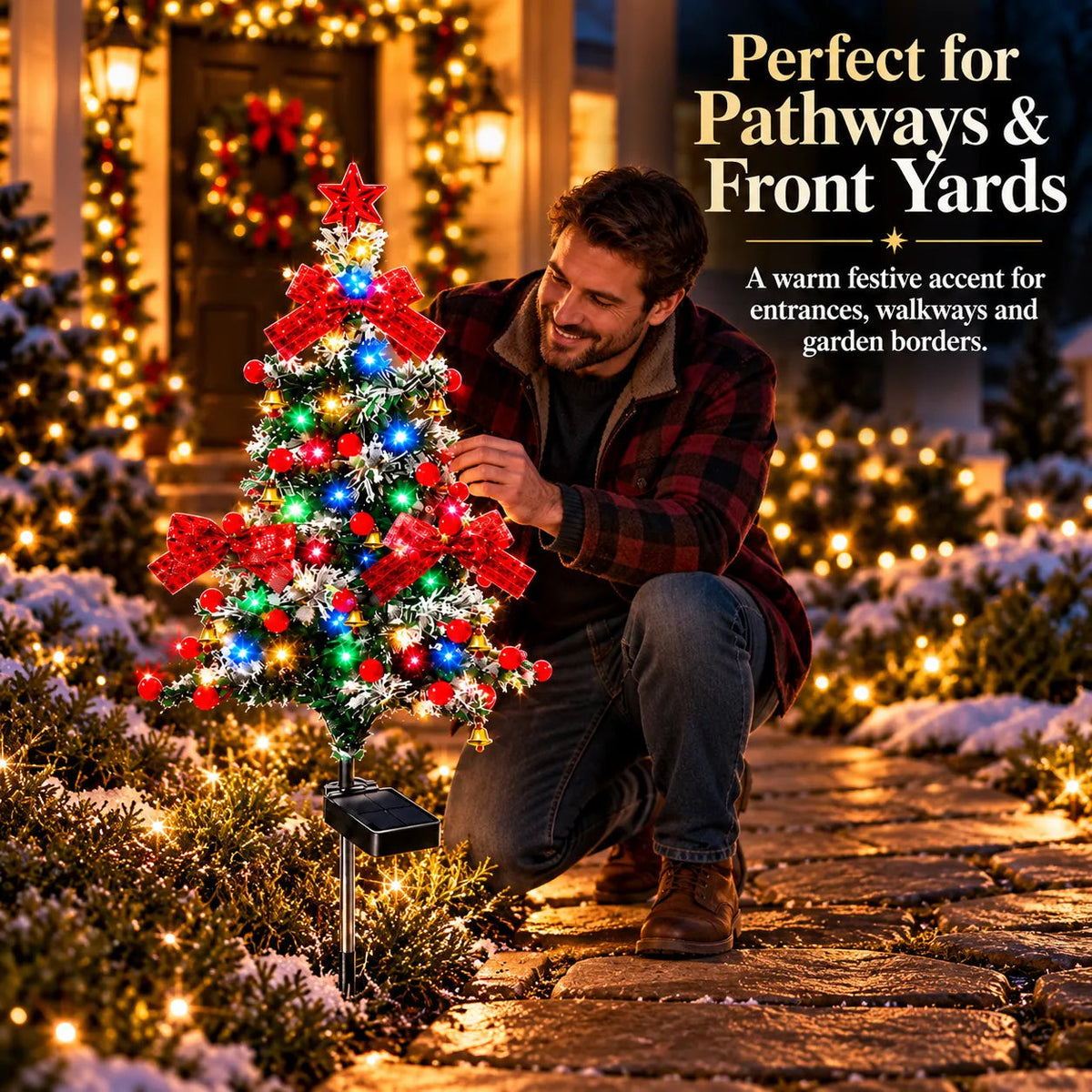 🔥 Solar Cedar Christmas Tree Lights🔥| Festive Outdoor Holiday Decor
