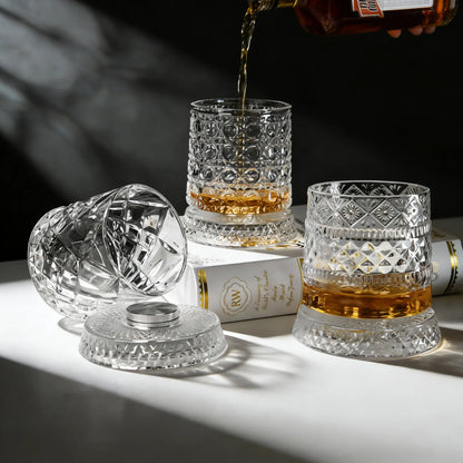 360° Spinning Crystal Whiskey Glass