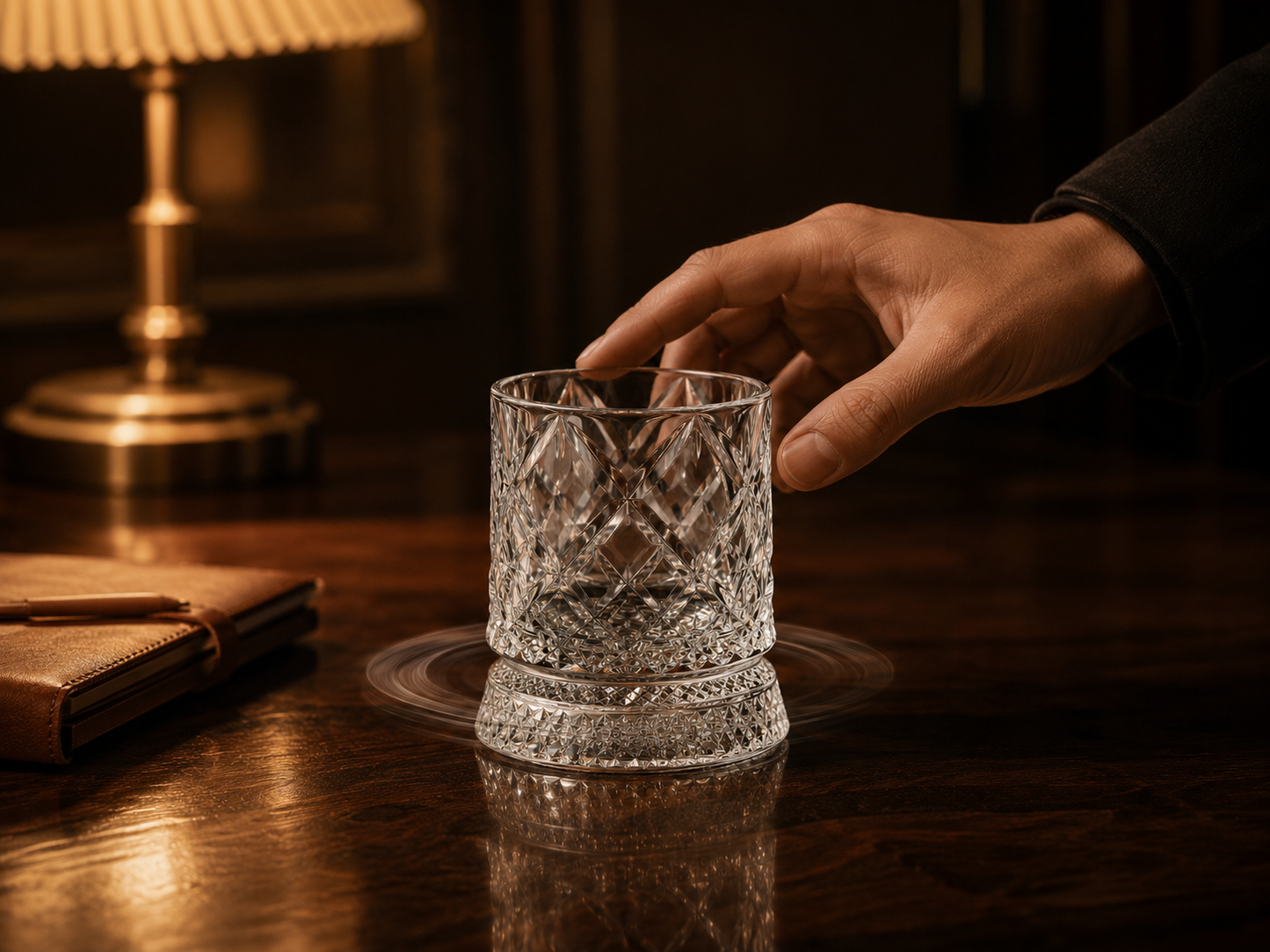360° Spinning Crystal Whiskey Glass