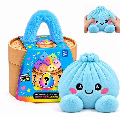Cute Plush Stuffed Dumpling Squishies with Bamboo