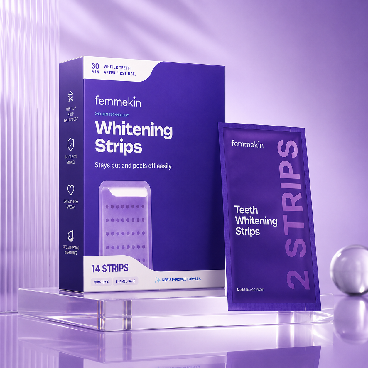 Femmekin™ Purple Teeth Whitening Strips