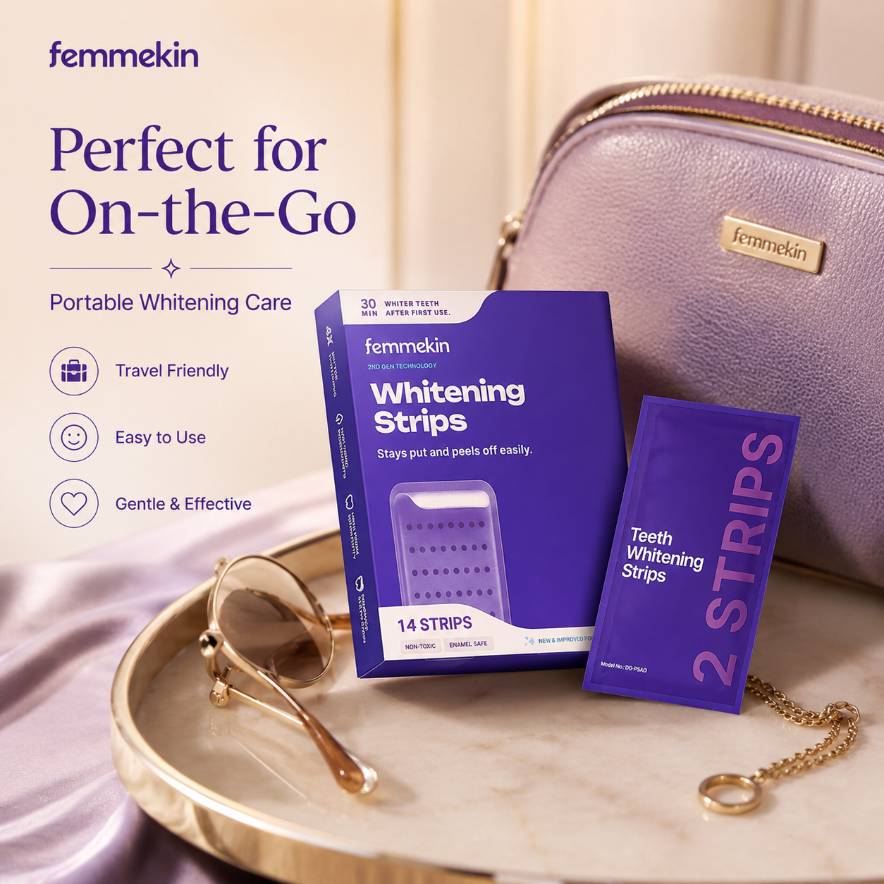 Femmekin™ Purple Teeth Whitening Strips