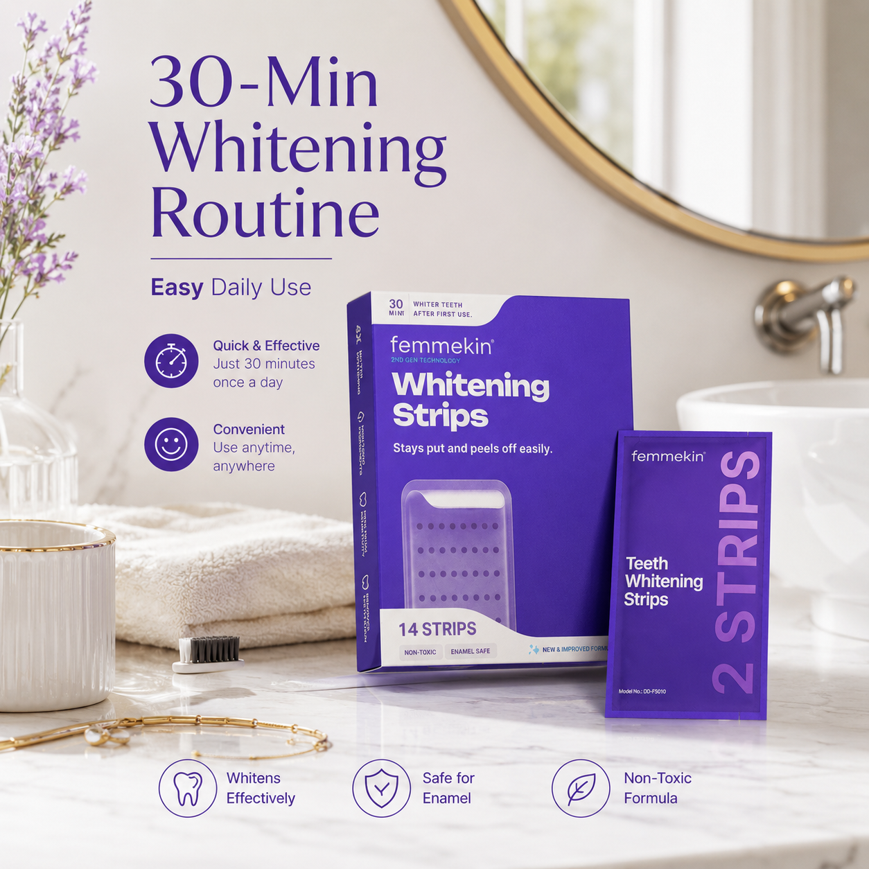 Femmekin™ Purple Teeth Whitening Strips