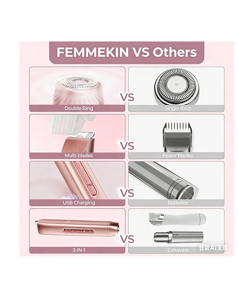 2-in-1 Painless Bikini Hair Trimmer