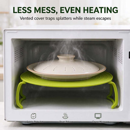4-in-1 Multifunctional Microwave Tray (Splash Guard, Carrying Tray, and Stacking Rack) 🍲