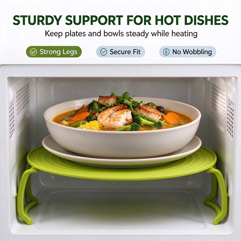 4-in-1 Multifunctional Microwave Tray (Splash Guard, Carrying Tray, and Stacking Rack) 🍲