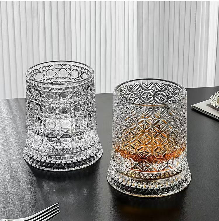 360° Spinning Crystal Whiskey Glass