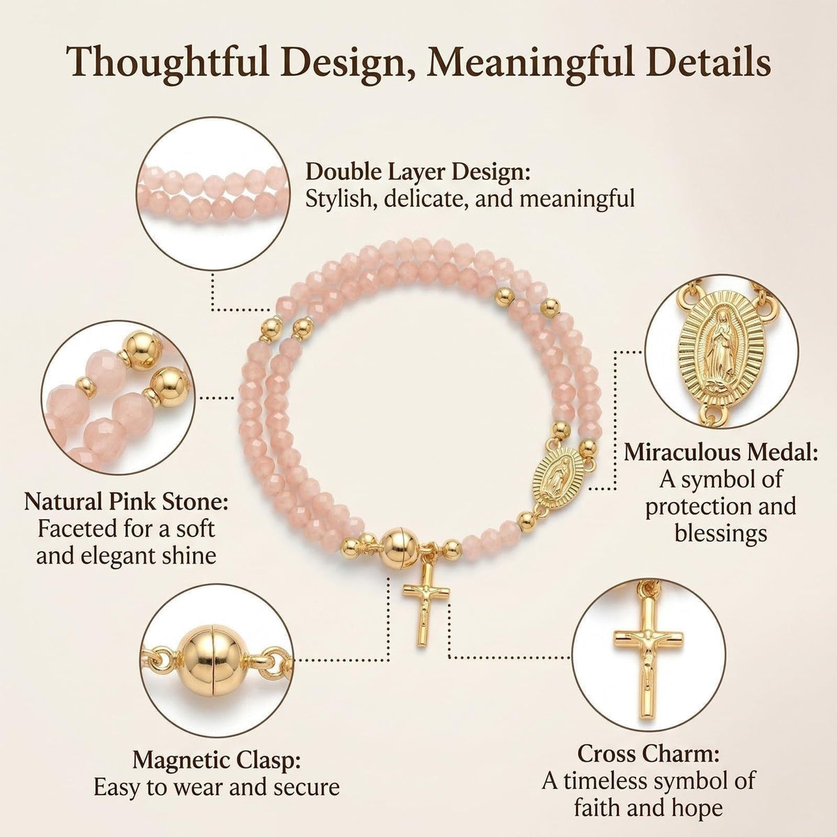 Handcrafted rosary bracelets -  A Warm Companion for Your Faith Journey📿