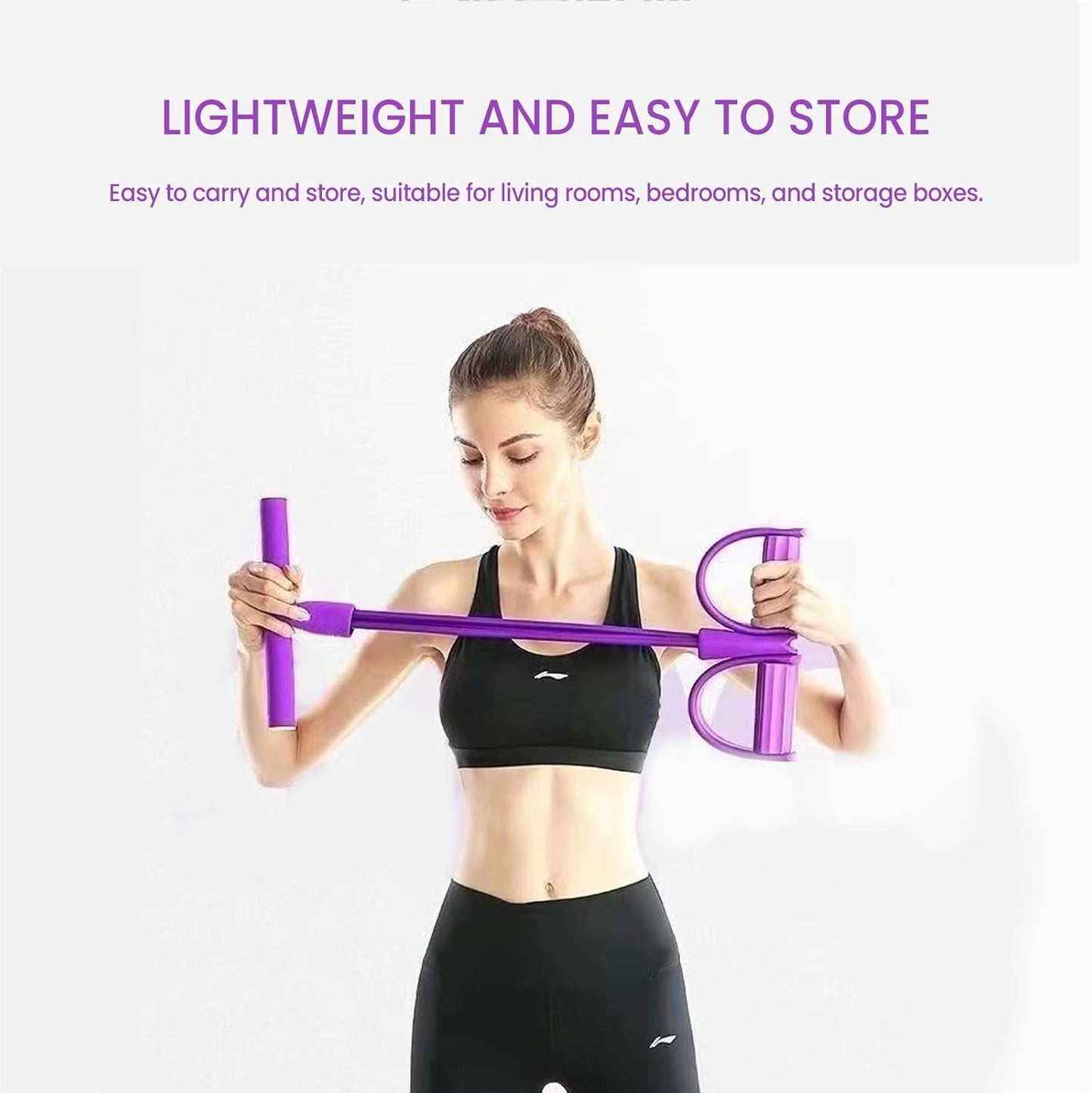 Multifunction Pedal Resistance Band Trainer 8 Tube Full Body Fitness Exercise Equipment