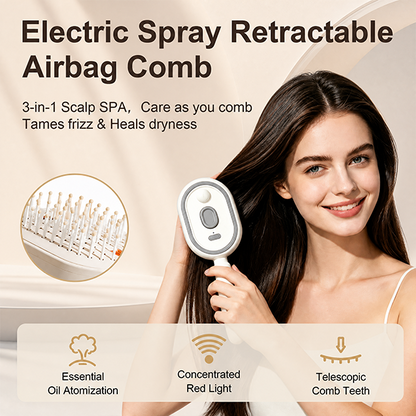 Essential Oil Mist Air Cushion Massage Comb Self Cleaning Anti Static Hair Care Brush