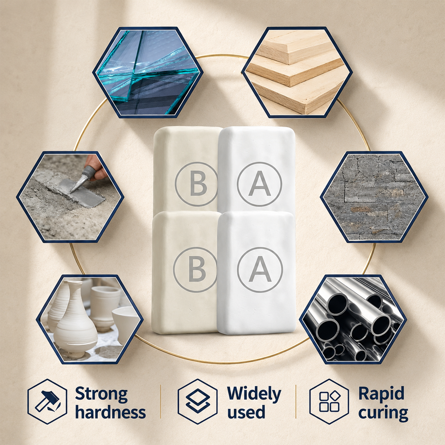 Steel Reinforced Epoxy Repair Putty for Metal Wood Concrete and PVC