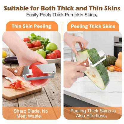 Wooden Handle Stainless Steel Peeler with Bottle Opener Durable Kitchen Tool