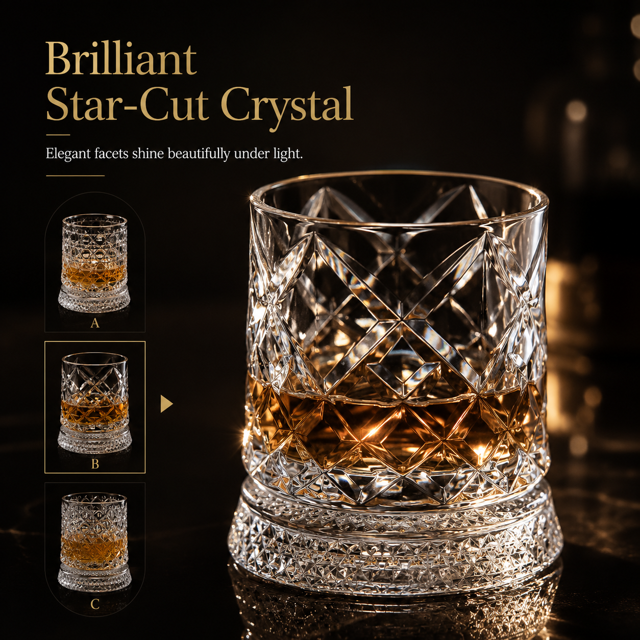 360° Spinning Crystal Whiskey Glass