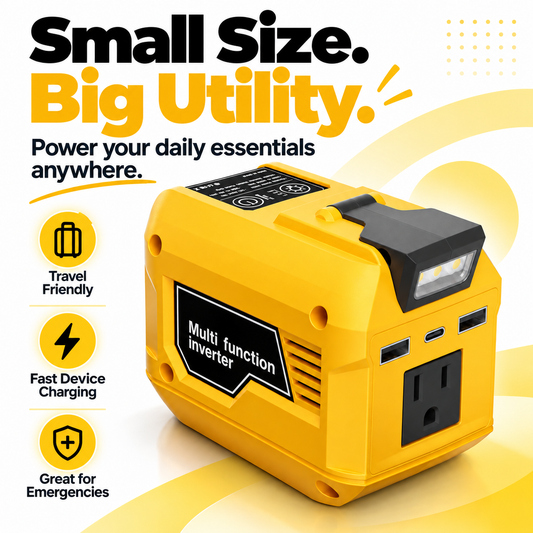 250W Power Inverter for 18V-21V Battery with USB & DC Output