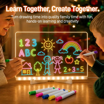 LED Drawing Board for Kids - Reusable Light Message Board, Gift for Halloween, Thanksgiving & Christmas