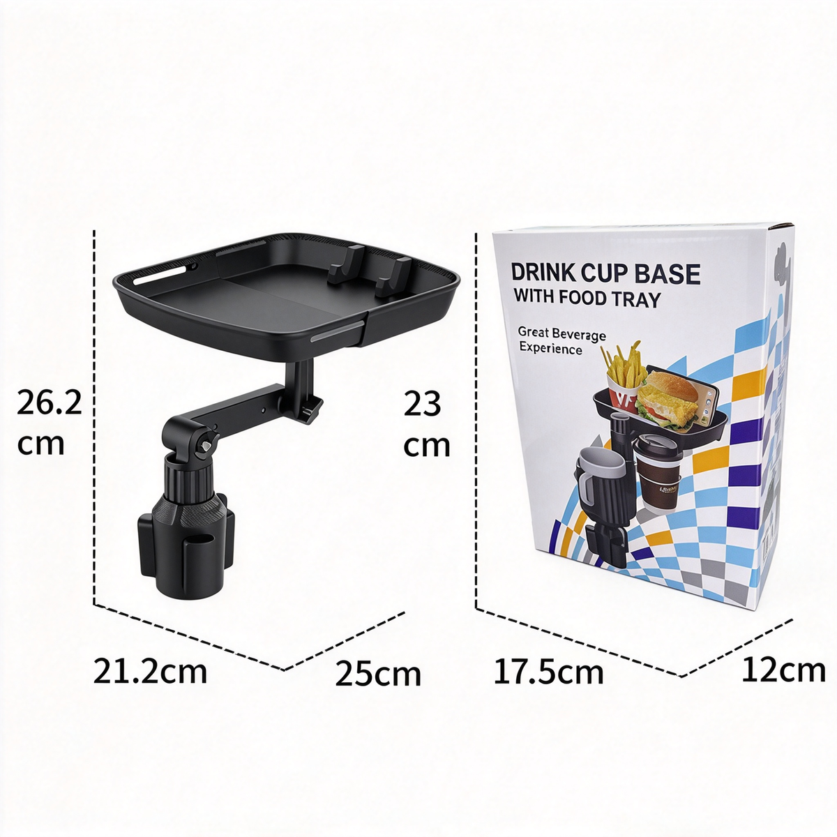 Universal 360° Swivel Car Cup Holder Tray