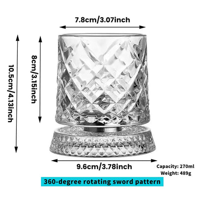360° Spinning Crystal Whiskey Glass