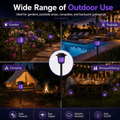 Solar Powered Mosquito Zapper Garden Light with UV Insect Killer