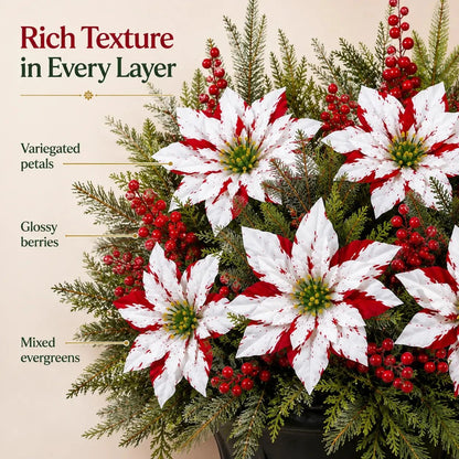 🎉❀SAVE 39%🔥Christmas Poinsettia Planter Inserts(SET INCLUDES 6 PICKS)