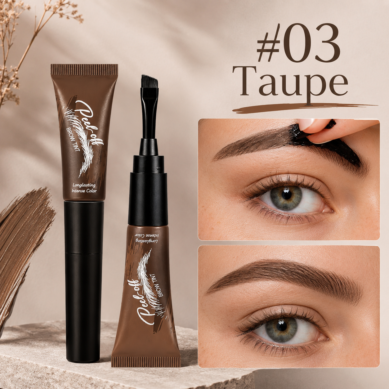 5-Color Waterproof Eyebrow Tint for Precise & Long-Lasting Brows
