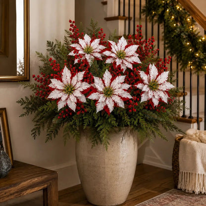 🎉❀SAVE 39%🔥Christmas Poinsettia Planter Inserts(SET INCLUDES 6 PICKS)