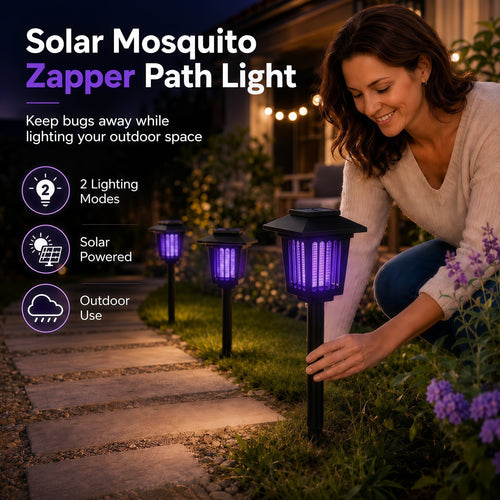 Solar Powered Mosquito Zapper Garden Light with UV Insect Killer