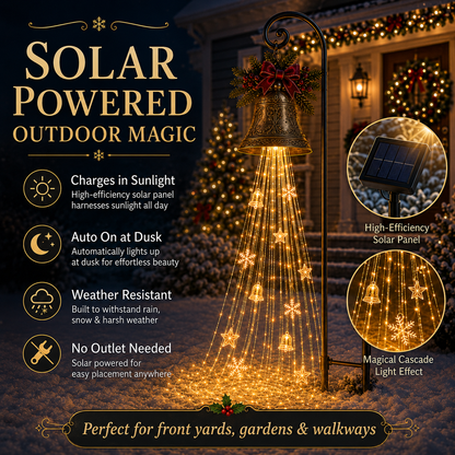 🔥Hot Sale 73% OFF🎄 Christmas Bell Cascade Solar Yard Light✨