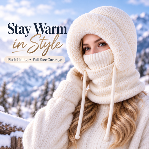 Stay Cozy and Stylish This Winter ❄️✨3 in 1 Beanie Hat For Women