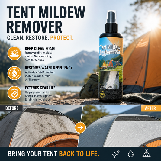 ✨Limited-time free cleaning cloths Outdoor Mold & Mildew Stain Remover for Tents Awnings & Waterproof Fabrics