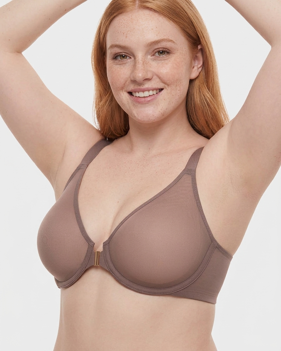 Front Closure Mesh Support Bra