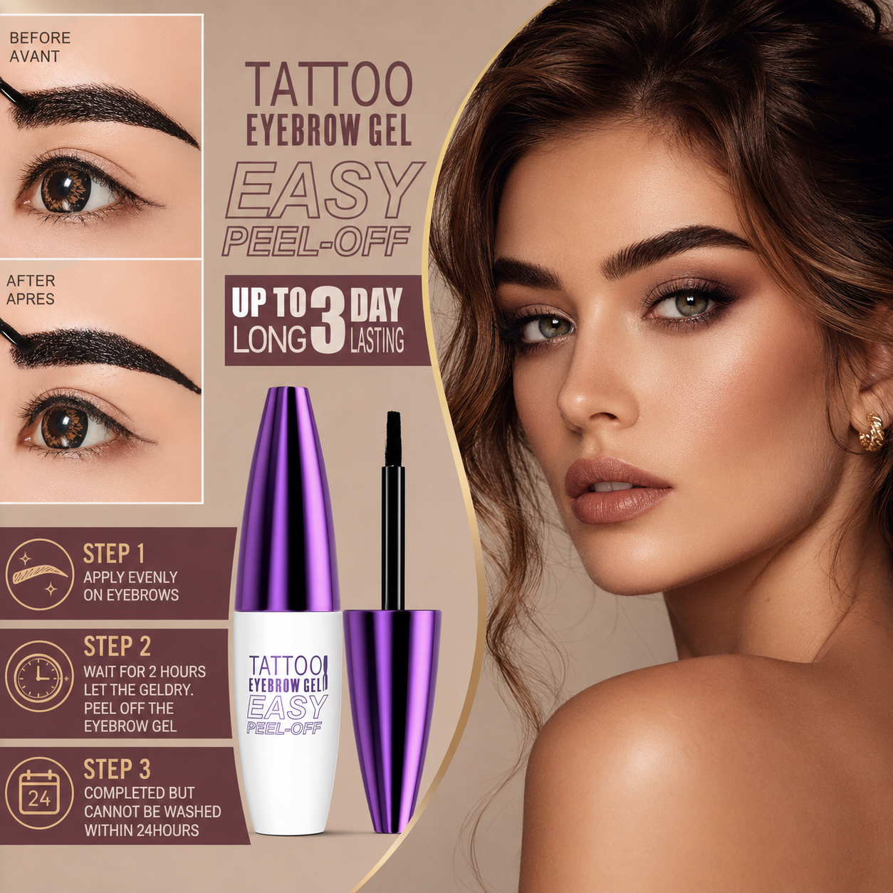 Waterproof Peel Off Eyebrow Tint Gel