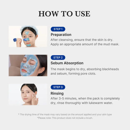 Zero Pore Blackhead Mud Mask |  3 min mud mask |  pore care | Strong Blackhead Absorption |