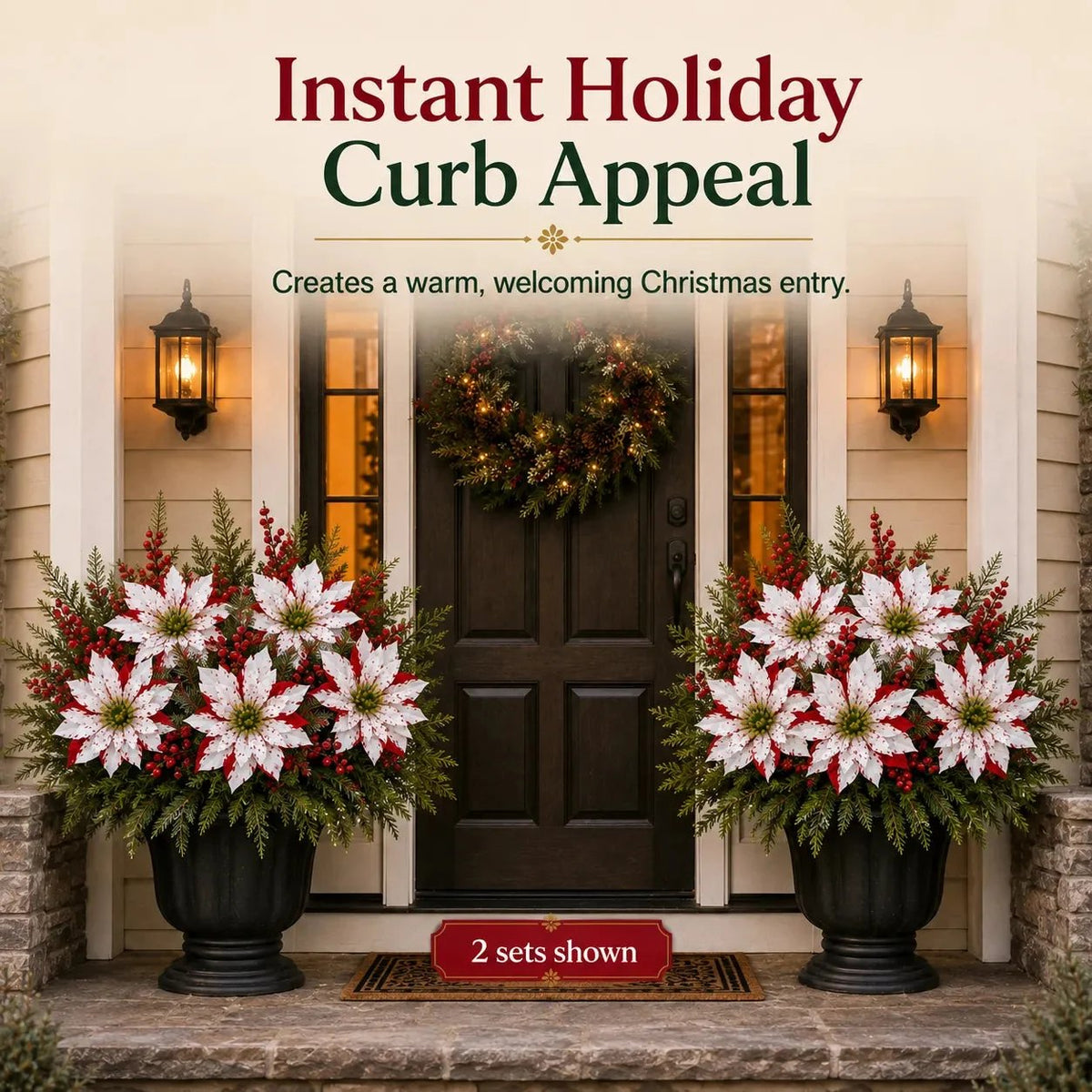 🎉❀SAVE 39%🔥Christmas Poinsettia Planter Inserts(SET INCLUDES 6 PICKS)