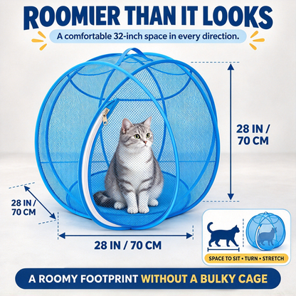 🐱 Pop Up Cat Playpen | 28-Inch Breathable Mesh Enclosure for Indoor & Outdoor Use 🌿