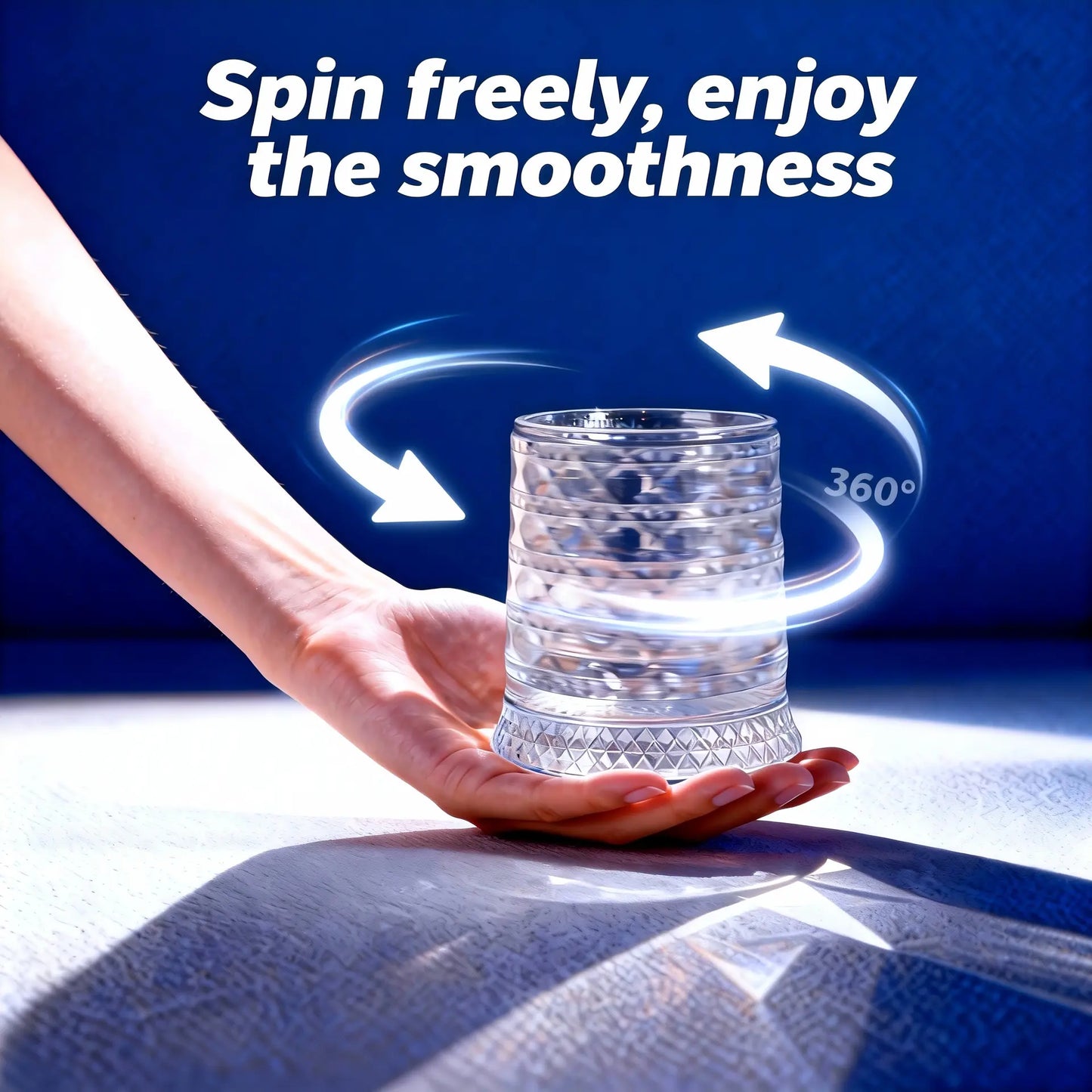 360° Spinning Crystal Whiskey Glass