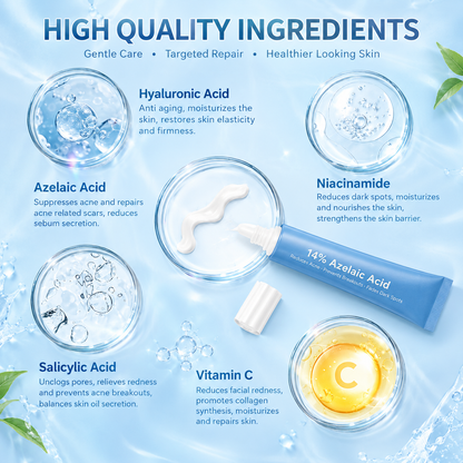 14% Azelaic Acid Cream Niacinamide Vitamin C Calm Acne Redness Hydrating for Acne Prone Skin