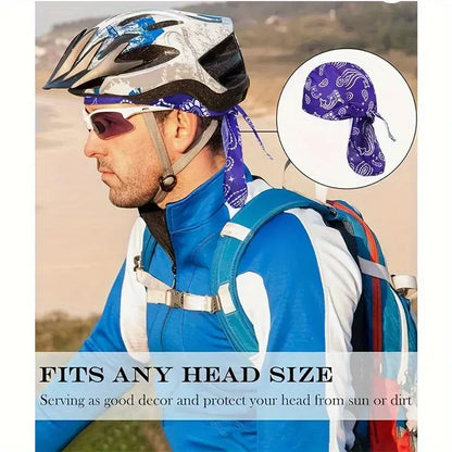 5 Pack Paisley Bandana Head Wraps Breathable Tie Back Skull Caps