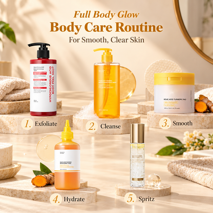 Smooth & Clear Body Care Set for Exfoliating Brightening & Uneven Skin Tone