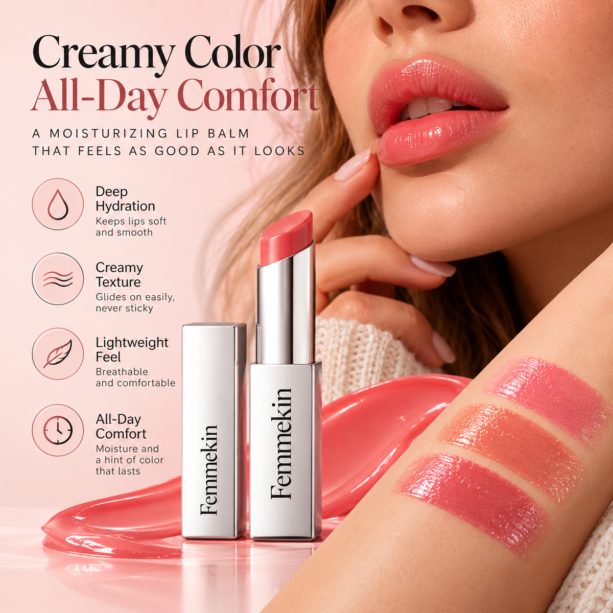 Nourishing Lip Oil Stick with Squalane Shea Butter & Jojoba Oil