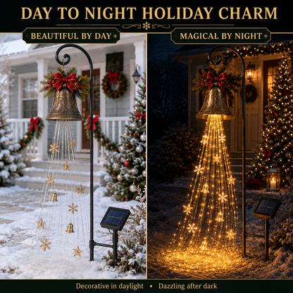 🔥Hot Sale 73% OFF🎄 Christmas Bell Cascade Solar Yard Light✨