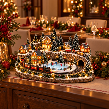 🔥 LAST DAY 50% OFF 🔥 Animated Holiday Train & Ice Rink Scene