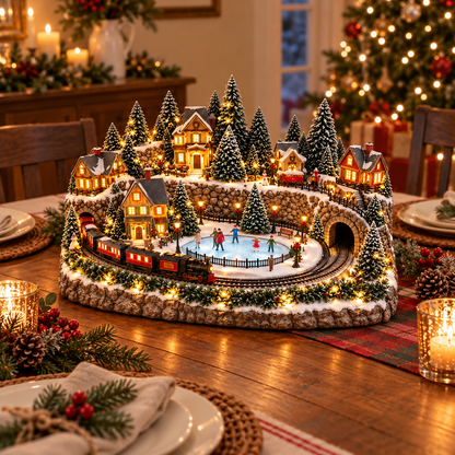 🔥 LAST DAY 50% OFF 🔥 Animated Holiday Train & Ice Rink Scene