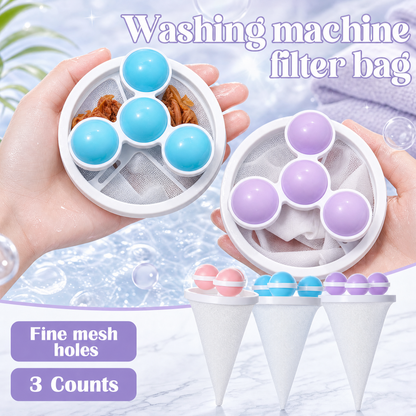 Reusable Washing Machine Lint & Hair Filter Bags (3 Pack)
