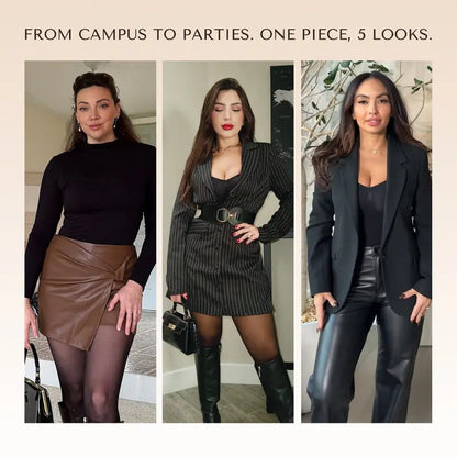 Sheer Fleece-Lined Tights Bodysuit