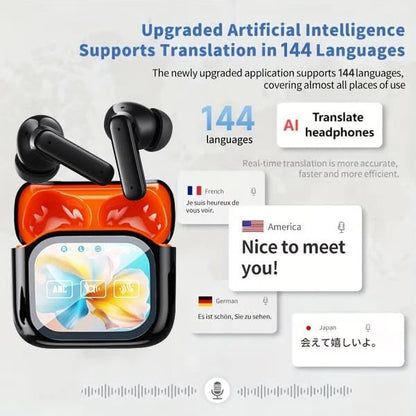 🎁🔥Wireless Bluetooth AI Translation Earphone With LED display screen(Fit iOS & Android)