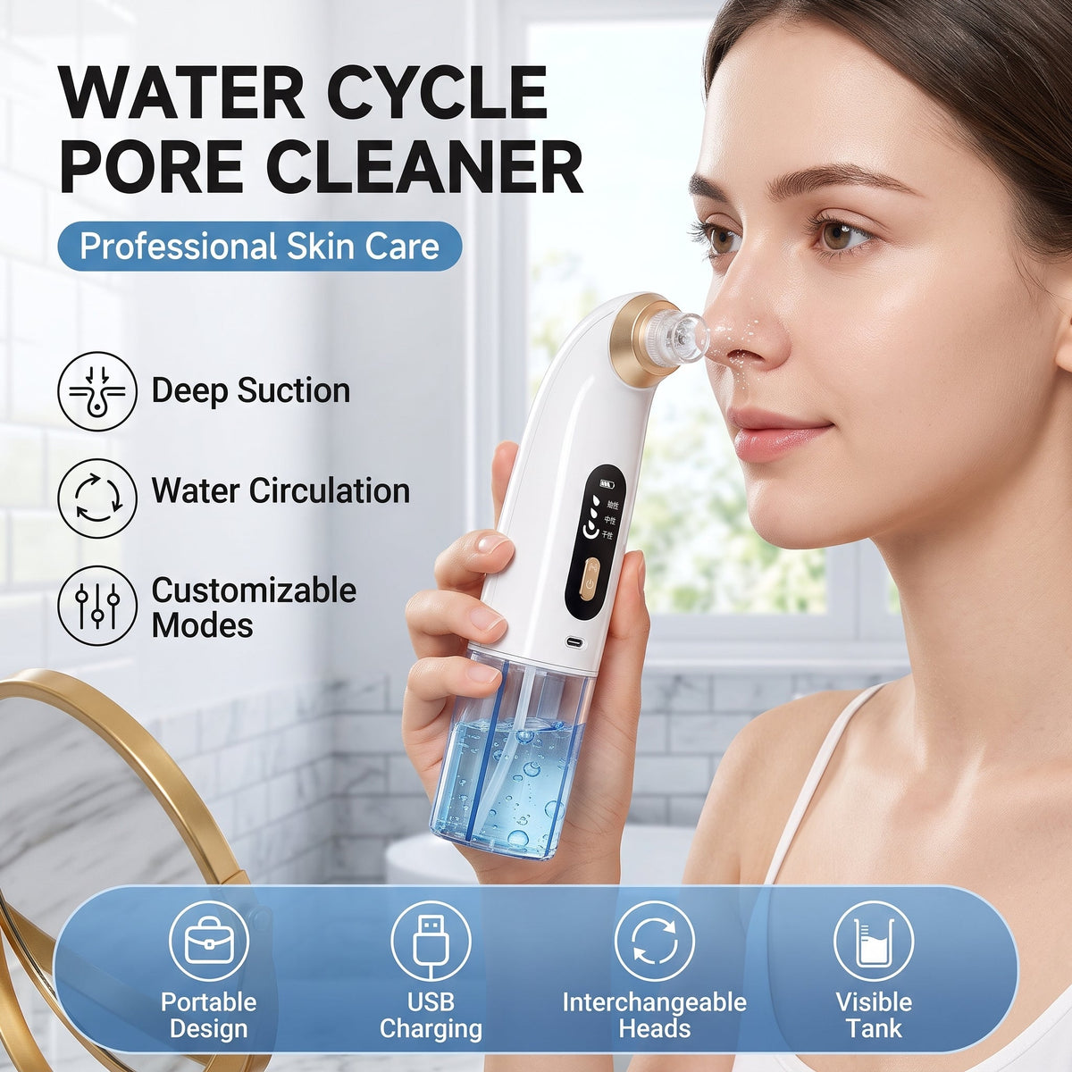 Electric facial cleanser · Lifting and firming · Deep pore cleansing