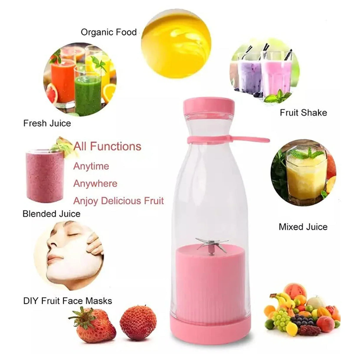 🥤 Portable Blend & Go Smoothie Bottle – One-Touch Shakes Anywhere