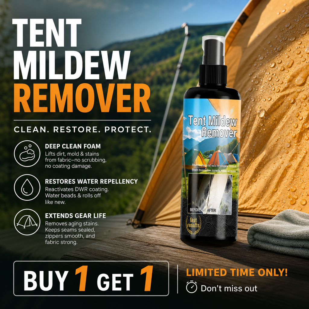 ✨Limited-time free cleaning cloths Outdoor Mold & Mildew Stain Remover for Tents Awnings & Waterproof Fabrics