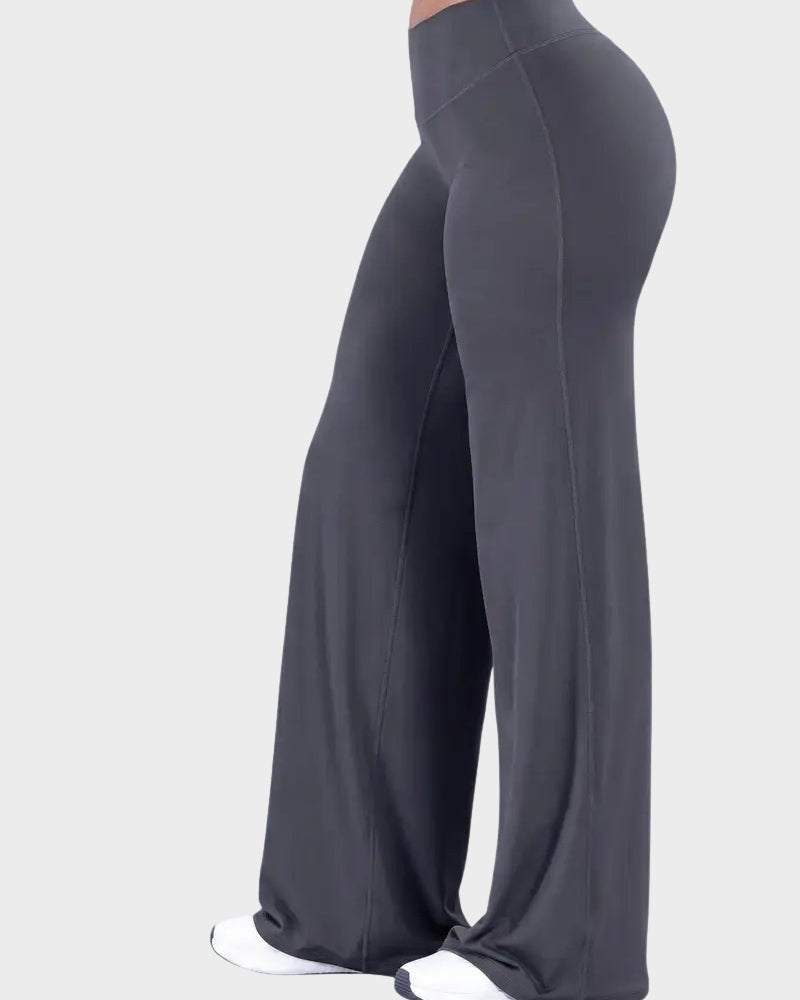 High-Waist Solid & Leopard Flare Pants